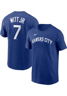 Bobby Witt Jr Kansas City Royals Blue Name And Number Short Sleeve Player T Shirt