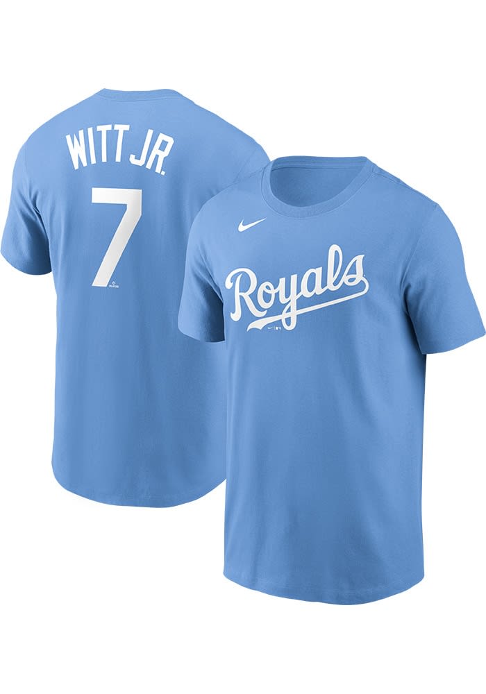 Whit Merrifield Kansas City Royals Grey Name And Number Short Sleeve Player  T Shirt