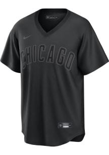 Chicago Cubs Mens Nike Replica Pitch Black Jersey - Black