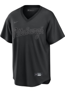 Pittsburgh Pirates Mens Nike Replica Pitch Black Jersey - Black