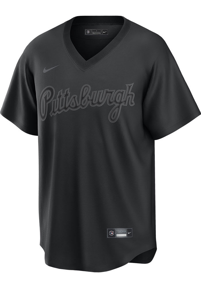 Pittsburgh Pirates Mens Nike Replica Pitch Black Replica Jersey - Black