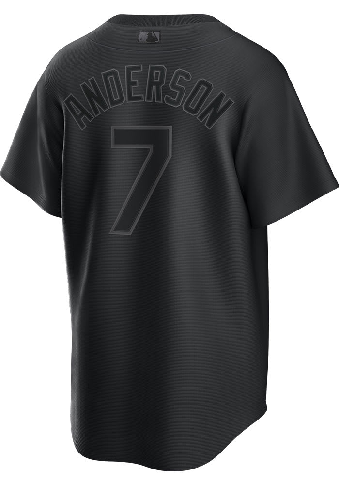 Tim Anderson Chicago White Sox Mens Replica Pitch Black Replica Jersey - Black