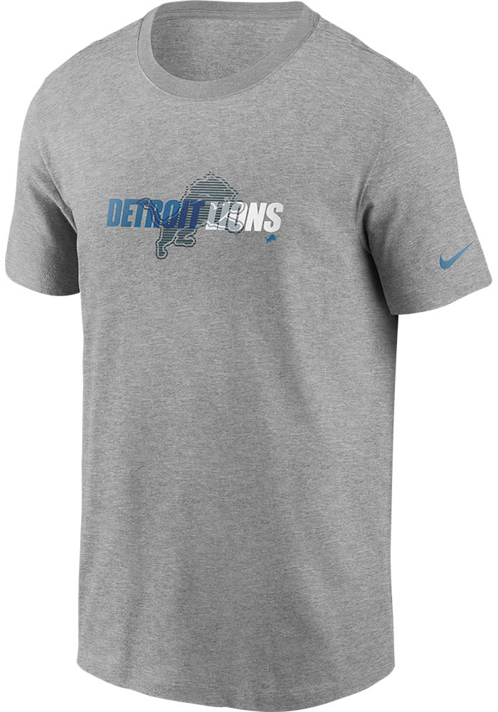 Nike Detroit Lions Grey Tonal Logo Short Sleeve T Shirt