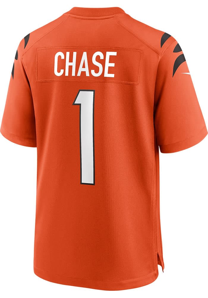 Ja'Marr Chase  Cincinnati Bengals Orange Alternate Game Football Jersey