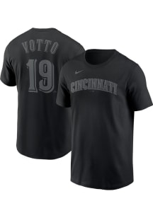 Joey Votto Cincinnati Reds Black Pitch Black Name And Number Short Sleeve Player T Shirt