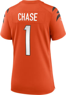 Ja'Marr Chase  Nike Cincinnati Bengals Womens Orange Alternate Replica Football Jersey
