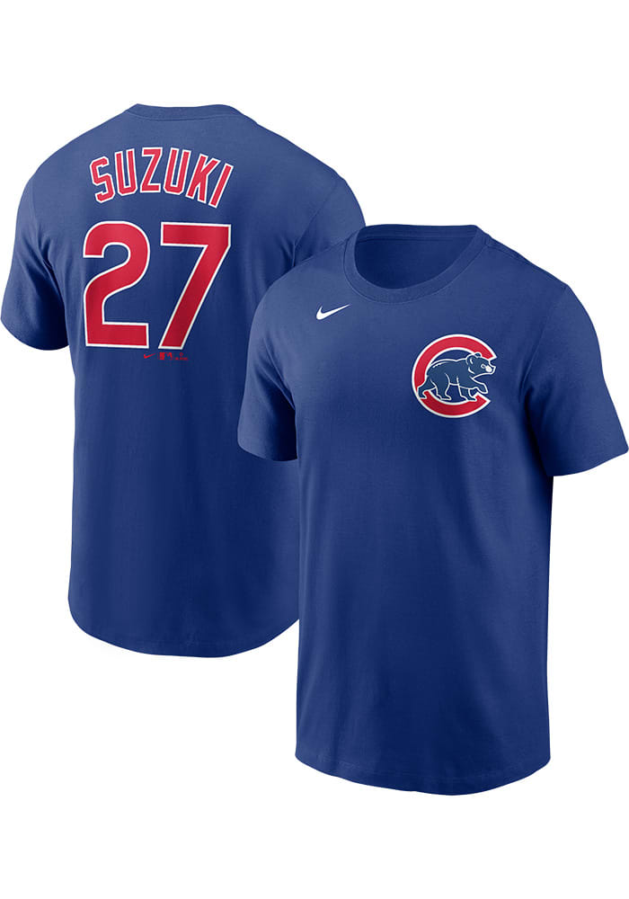 Seiya Suzuki Chicago Cubs Blue Name And Number Short Sleeve Player T Shirt