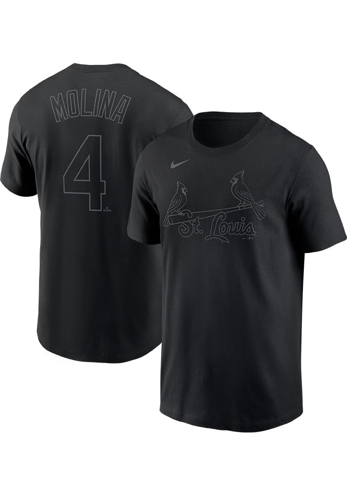 Majestic Men's Yadier Molina St. Louis Cardinals Pitch Black