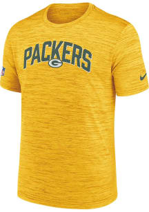 Nike Green Bay Packers Yellow SIDELINE VELOCITY Short Sleeve T Shirt