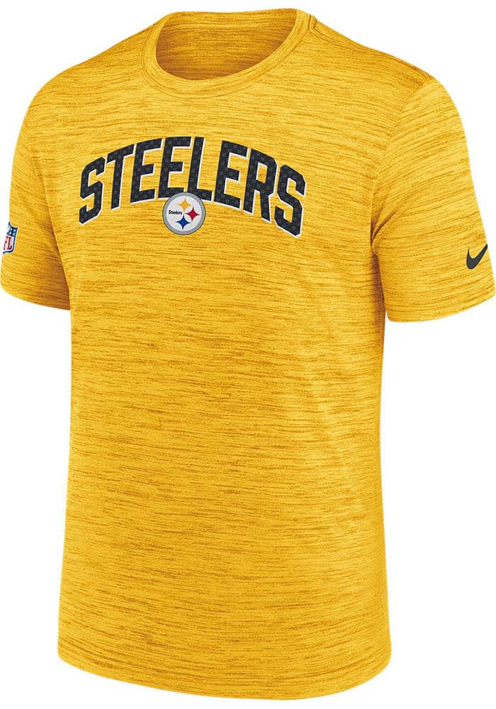 Nike Pittsburgh Steelers Yellow SIDELINE VELOCITY Short Sleeve T Shirt