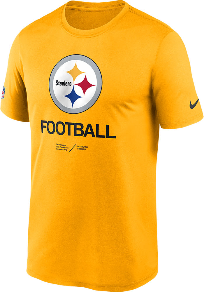 Nike Pittsburgh Steelers Yellow SIDELINE LEGEND Short Sleeve T Shirt