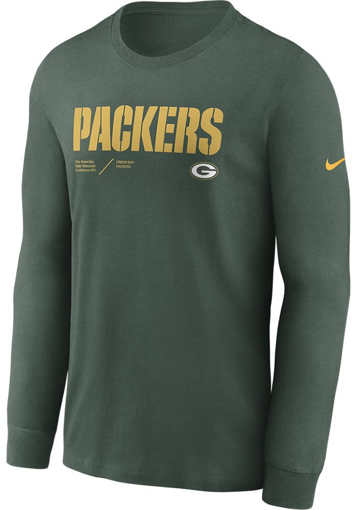 Nike Men's Green Bay Packers Sideline Velocity Grey T-Shirt