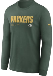 Nike Green Bay Packers Green SIDELINE TEAM ISSUE Long Sleeve T-Shirt