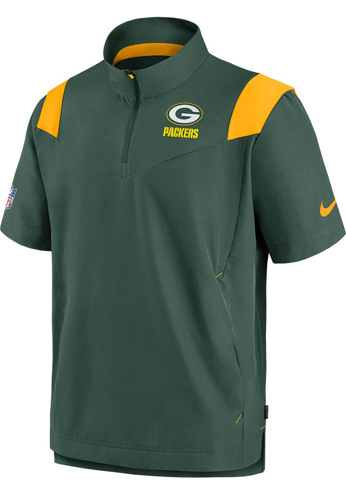 Nike Green Bay Packers Mens GREEN COACH Short Sleeve Jacket