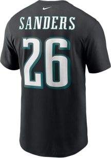 Miles Sanders Philadelphia Eagles Black NAME AND NUMBER Short Sleeve Player T Shirt
