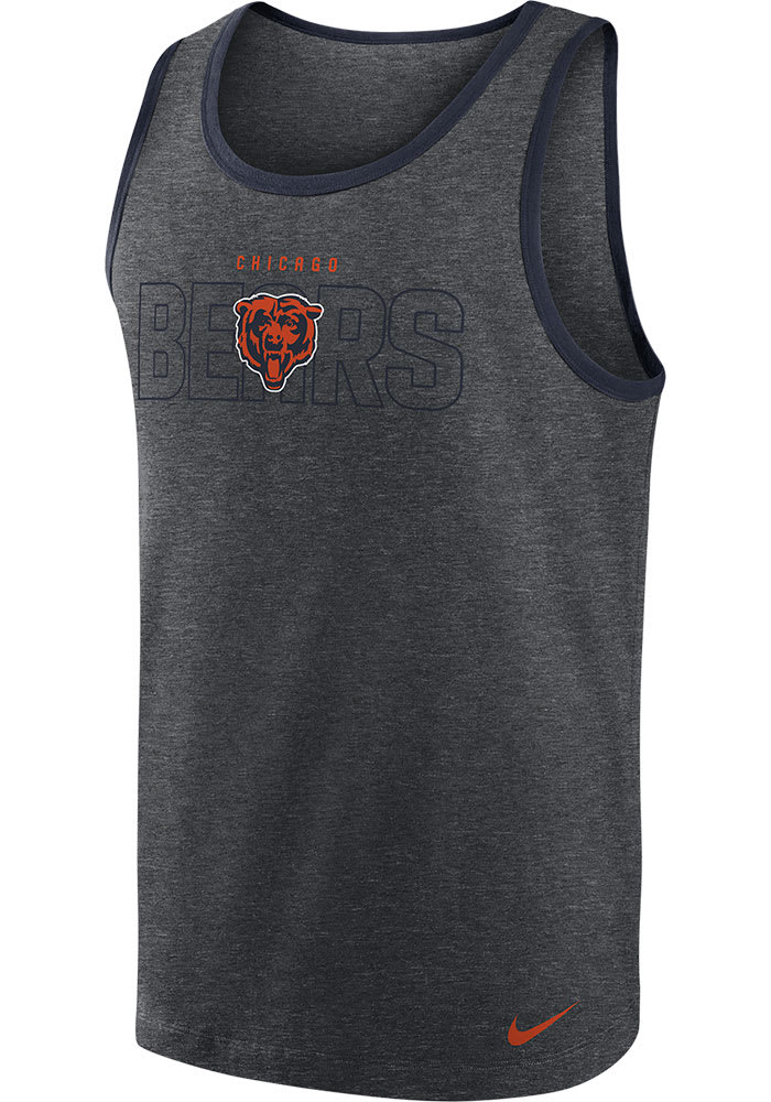 Nike Chicago Bears Mens Grey TRIBLEND Short Sleeve Tank Top