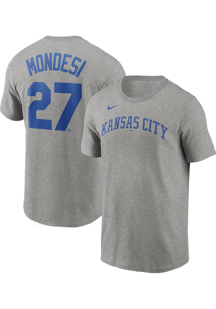 Adalberto Mondesi Kansas City Royals Grey Road Wordmark Short Sleeve Player T Shirt