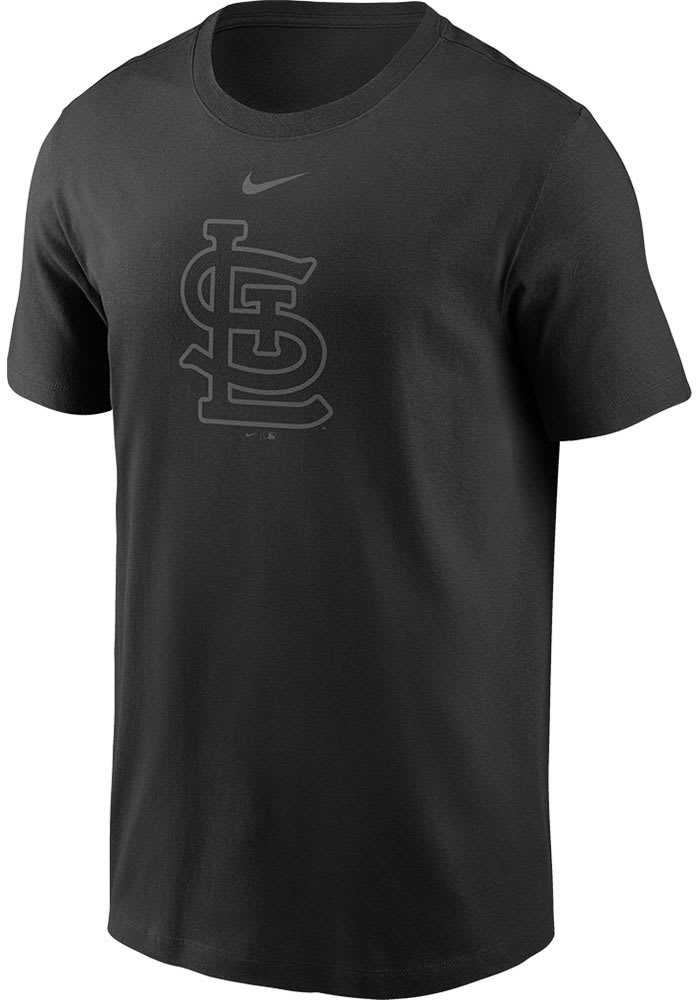 Nike St Louis Cardinals BLACK Pitch Black Logo Short Sleeve T
