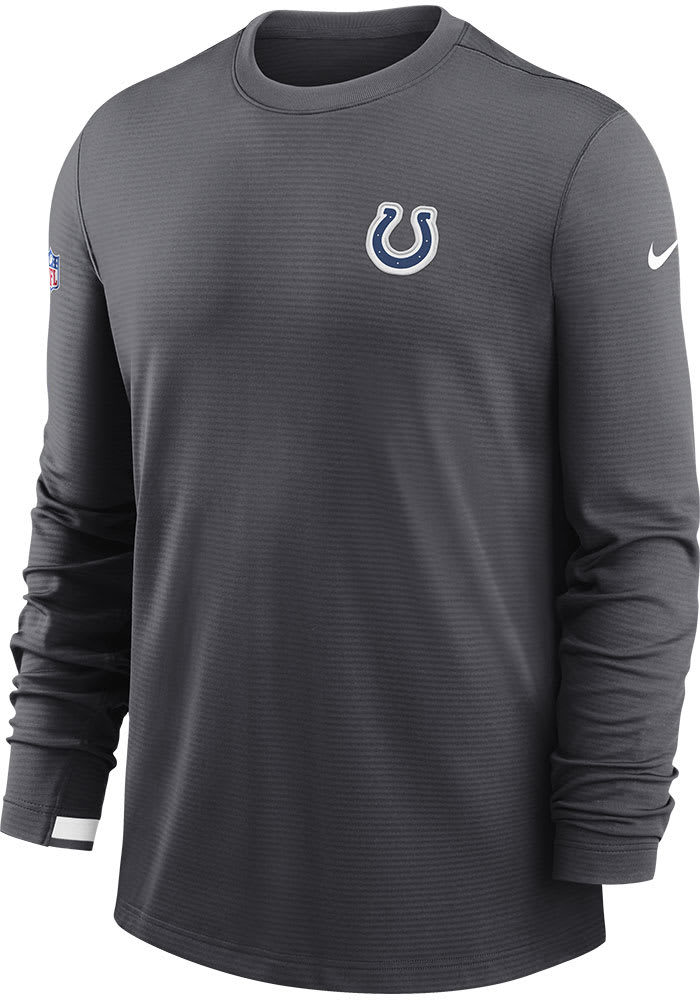 Fanatics (Nike) Nike Indianapolis Colts Grey TL Dri-Fit Long Sleeve Sweatshirt, Grey, 85% Polyester / 15% SPANDEX, Size 2XL, Rally House