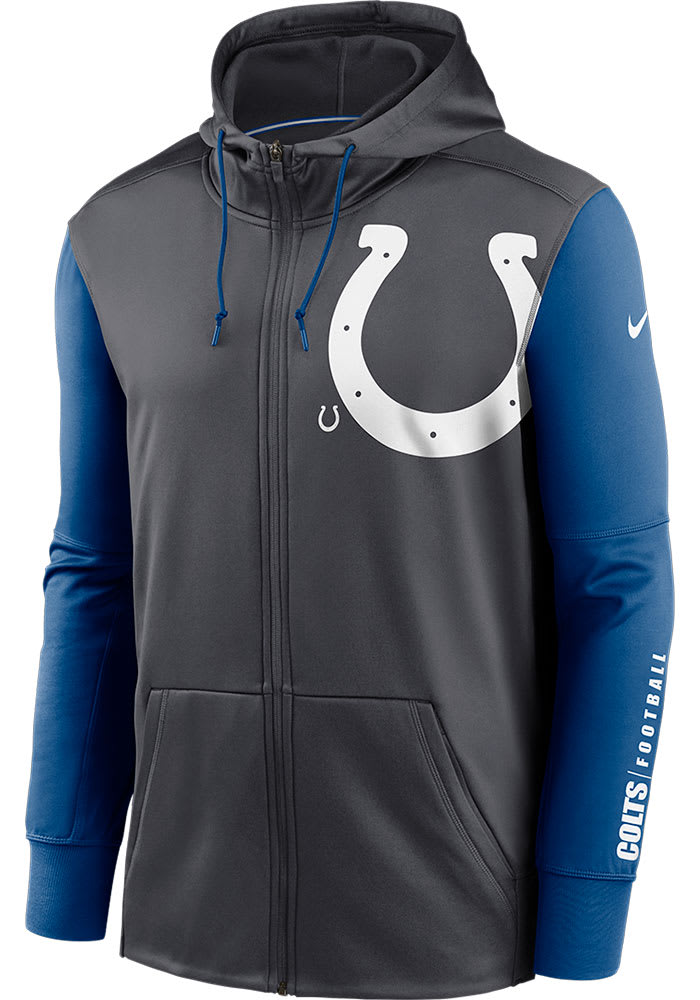 Nike Indianapolis Colts Mens GREY/BLUE Mascot Therma Zip - 17324680