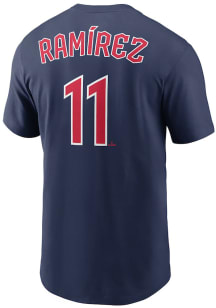 Jose Ramirez Cleveland Guardians Navy Blue Name And Number Short Sleeve Player T Shirt