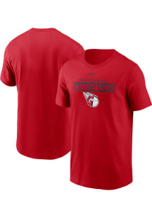 Nike Cleveland Guardians Red Name Block Short Sleeve T Shirt