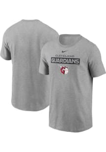 Nike Cleveland Guardians Grey Name Block Short Sleeve T Shirt
