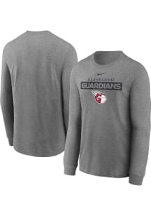 Nike Cleveland Guardians Grey Name Block Long Sleeve T Shirt