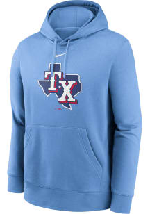Nike Texas Rangers Mens Light Blue CLUB FLEECE Long Sleeve Hoodie