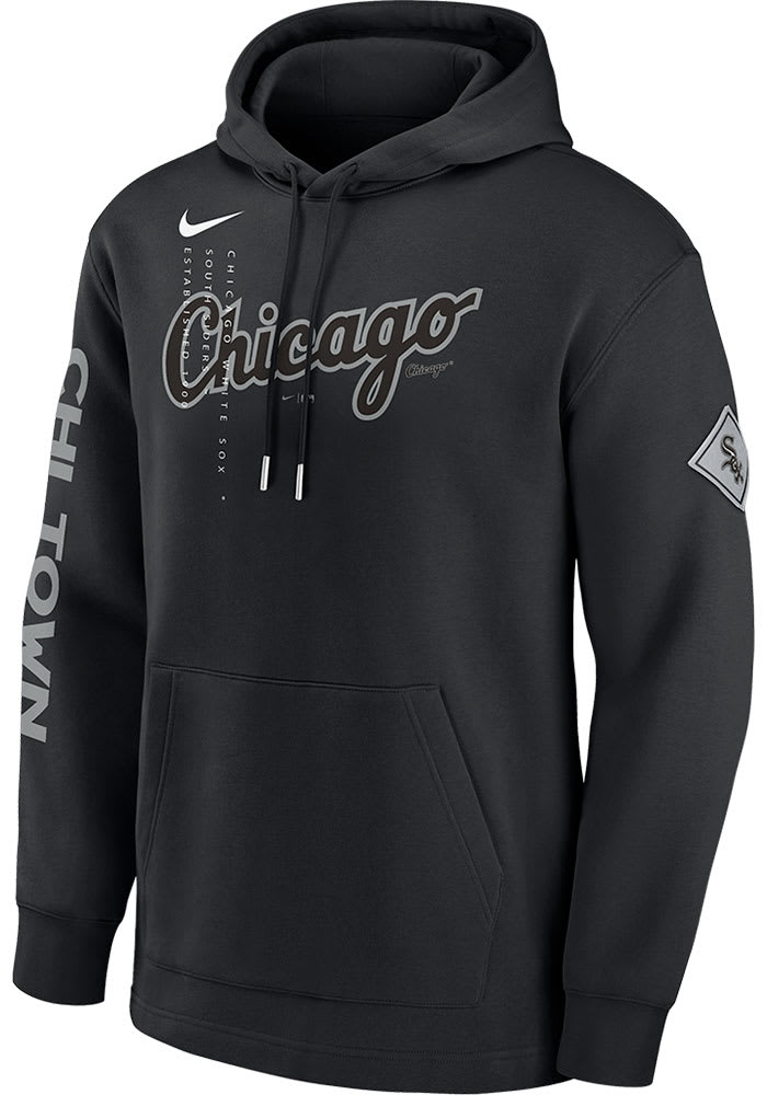 Nike Chicago White Sox Mens Black REFLECTION FLEECE HOOD Fashion Hood