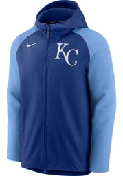 Nike Kansas City Royals Mens Blue PLAYER THERMA FULL ZIP JACKET Long Sleeve Zip
