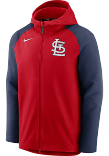 Nike St Louis Cardinals Mens Red PLAYER THERMA FULL ZIP JACKET Long Sleeve Zip