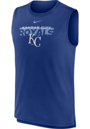 Nike Kansas City Royals Mens Blue KNOCKOUT STACK EXCEED Short Sleeve Tank Top