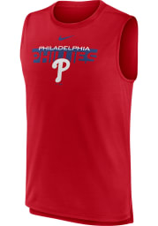 Nike Philadelphia Phillies Mens Red KNOCKOUT STACK EXCEED Short Sleeve Tank Top