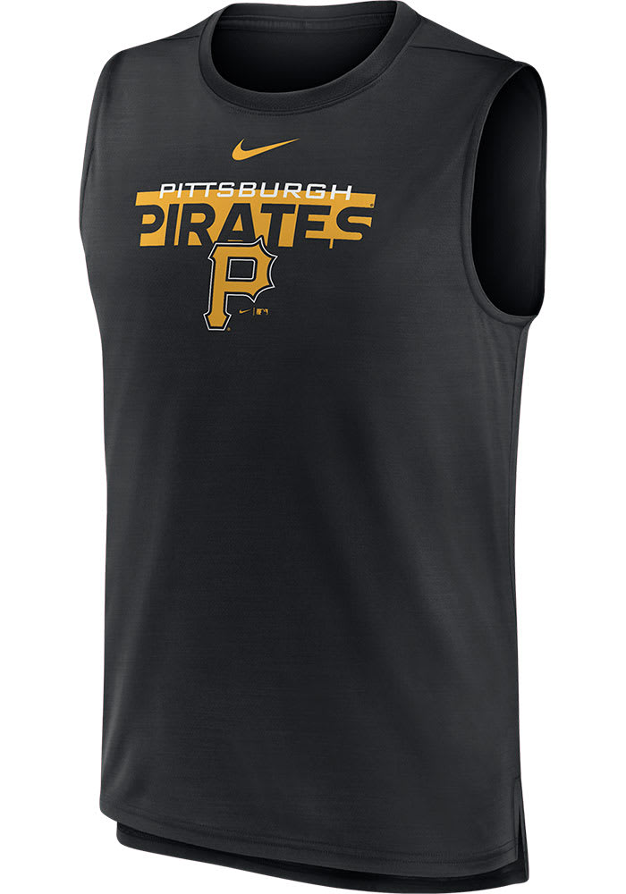 Nike Pittsburgh Pirates Mens Black KNOCKOUT STACK EXCEED Short Sleeve Tank Top