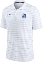 Nike Kansas City Royals Mens White AC SS STRIPED POLO Short Sleeve Polo