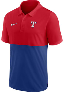 Nike Texas Rangers Mens Red TEAM BASELINE POLO Short Sleeve Polo