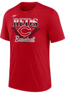 Cincinnati Reds Red COOPERSTOWN REWIND NUT TRI-BLEND Short Sleeve Fashion T Shirt