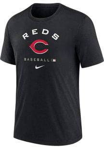 Nike Cincinnati Reds Black DRI-BLEND EARLY WORK Short Sleeve Fashion T Shirt