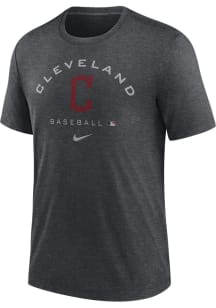 Nike Cleveland Guardians Charcoal DRI-BLEND EARLY WORK Short Sleeve Fashion T Shirt