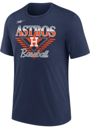 Nike Houston Astros Navy Blue COOPERSTOWN REWIND NUT TRI-BLEND Short Sleeve Fashion T Shirt