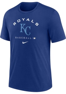 Nike Kansas City Royals Blue DRI-BLEND EARLY WORK Short Sleeve Fashion T Shirt