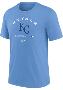 Nike Kansas City Royals Light Blue DRI-BLEND EARLY WORK Short Sleeve Fashion T Shirt