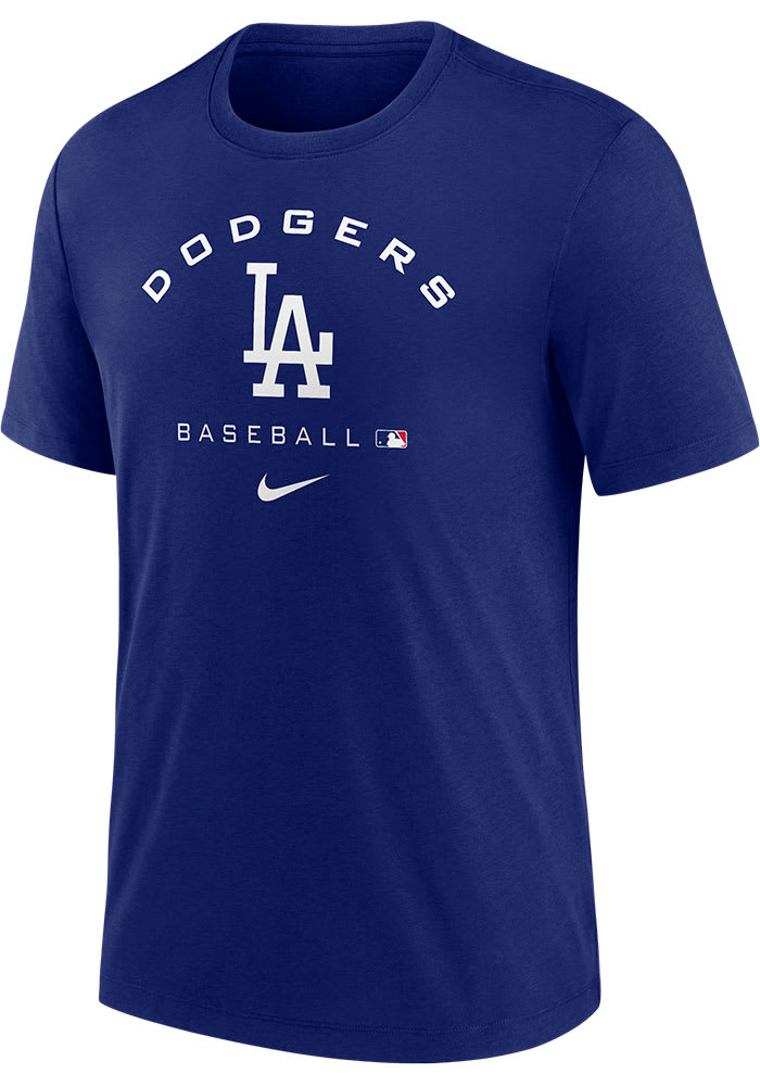 Nike Los Angeles Dodgers Blue DRI-BLEND EARLY WORK Short Sleeve Fashion T Shirt