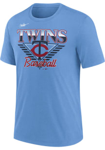 Nike Minnesota Twins Light Blue COOPERSTOWN REWIND NUT TRI-BLEND Short Sleeve Fashion T Shirt