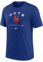 Nike New York Mets Blue DRI-BLEND EARLY WORK Short Sleeve Fashion T Shirt