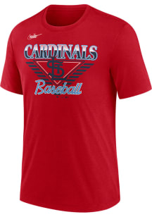 Nike St Louis Cardinals Red COOPERSTOWN REWIND NUT TRI-BLEND Short Sleeve Fashion T Shirt
