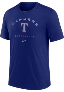 Nike Texas Rangers Blue DRI-BLEND EARLY WORK Short Sleeve Fashion T Shirt