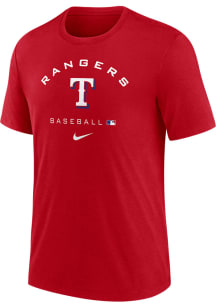 Nike Texas Rangers Red DRI-BLEND EARLY WORK Short Sleeve Fashion T Shirt