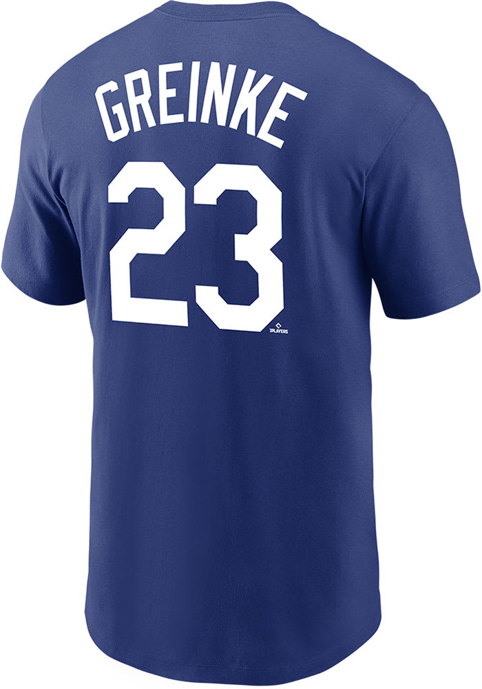 Fanatics (Nike) Zack Greinke Kansas City Royals Blue Name and Number Short Sleeve Player T Shirt, Blue, 100% Cotton, Size M, Rally House
